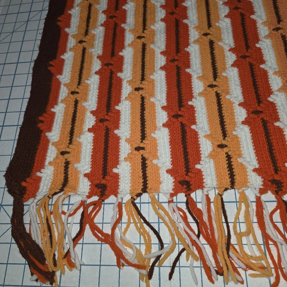 Handmade Crotchet Afghan Throw Blanket‎ - Preloved and Vintage late 70s